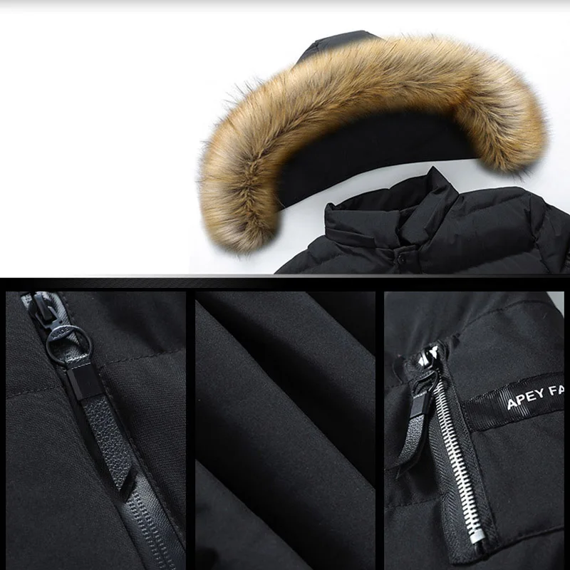 

Men Outwear Cotton Coat -15 Degree Thicken Warm Men Parkas Hooded Fleece Winter Man's Jackets Parka Jaqueta Masculina sizeM-8XL