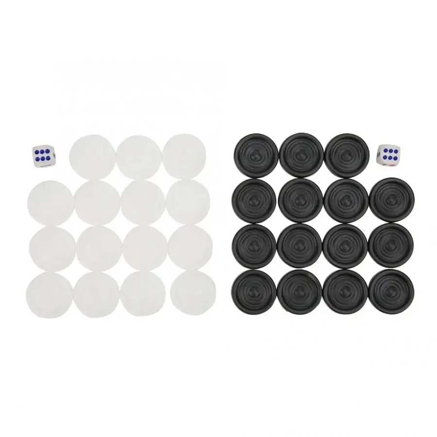 Пластиковые фишки 22 мм набор черных и белых шашек Backgammon детская тренировочная
