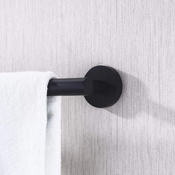 

24 Inches Matte Black Towel Bar for Bathroom Kitchen Hand Towel Holder Dishcloths Hanger Stainless Steel Wall Mount No Drill