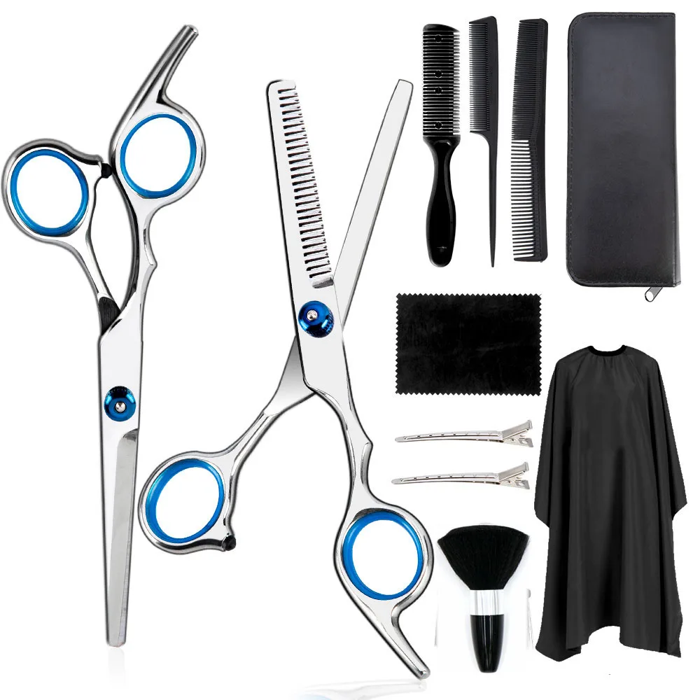 

3/10pcs Hair Scissor 6 Inch Barber Hairdressing Cutting Professional Shear Stainless Steel Thinning Scissor Barbershop Salon Set