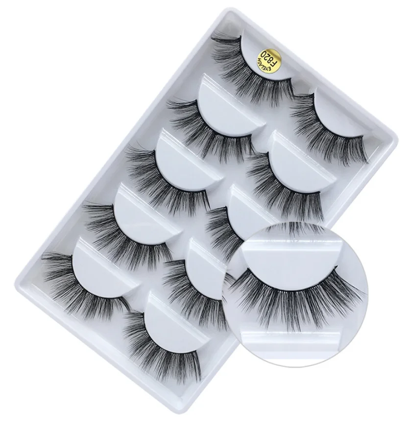 5 пар ресниц 3d норковые ресницы натуральные длинные 1 коробка см-1 см накладные