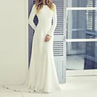 Женское свадебное платье It's yiiya, белое элегантное платье из джерси с длинными рукавами на осень и зиму 2021
