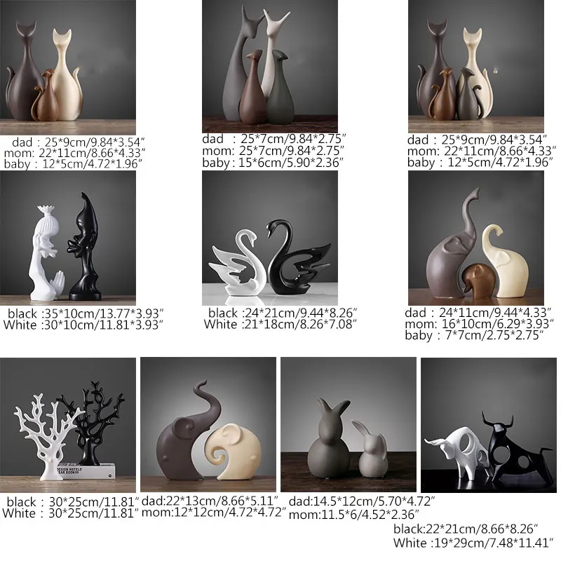 

Nordic Ceramic Crafts Ornaments Home Decor Accessories Creative Home Tv Cabinet Miniature Ceramic Miniature Figurine Statues