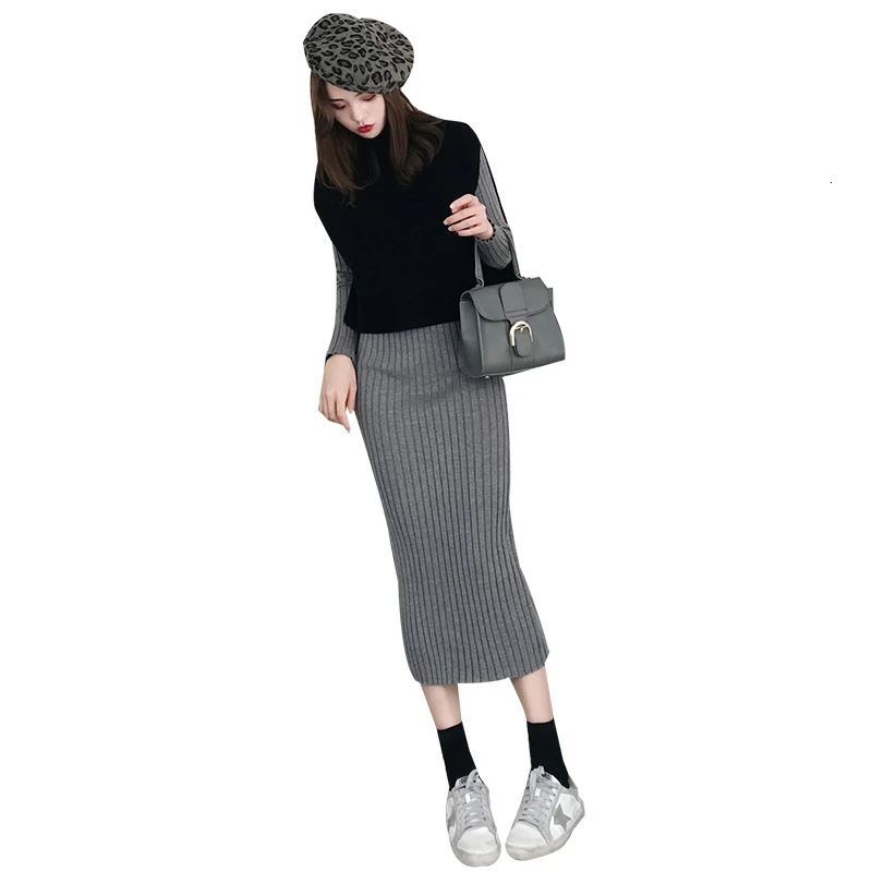 Трикотажные наборы Женский комплект из двух предметов 2019 Осенняя Повседневная