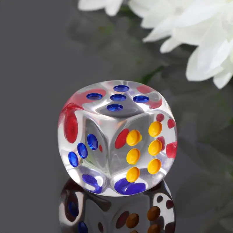 

35mm Colorful Transparent Dice 6 Sides Board Game D&D Cambling Club Party Dice . Dropship