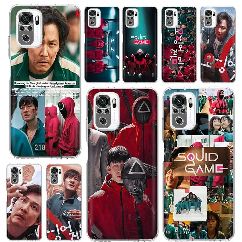 

TV Series Squid Game Silicon Phone Case Funda For Xiaomi Redmi Note 10 Pro 8 9 Pro 9S 10S 8T 8A 9A 9C 7 7A 6 6A Cover Coque Capa