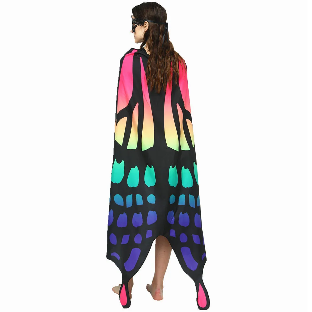 SAGACE Женская рождественская бабочка хвост принт шаль дамский плащ накидка костюм