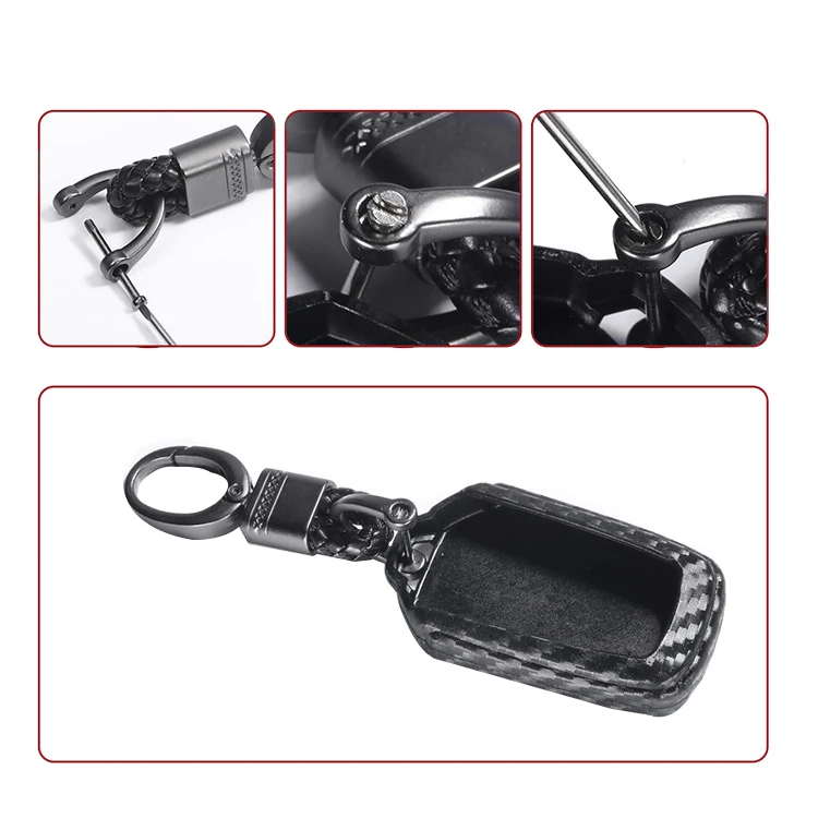Черный силиконовый чехол для брелка с ключом из углеродного волокна автомобиля