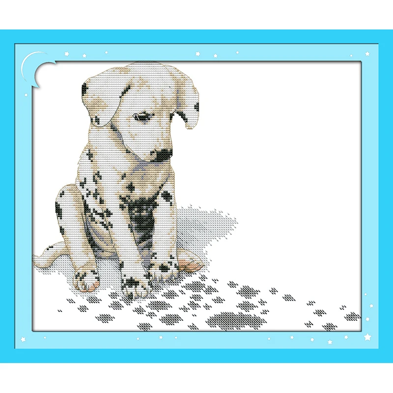 

Everlasting Love Dalmatians (3) Chinese Cross Stitch Kits Ecological Cotton Stamped Printed DIY New Year Decorations For Home