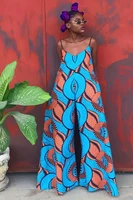african dresses for women 2022 fashion ladies dashiki print o collar ankara style trousers fashion robe africaine jumpsuit