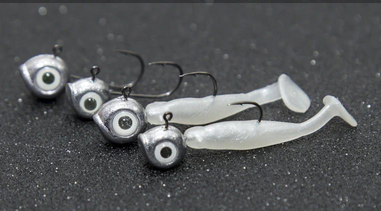 

5pcs Jig Head Fishing Hooks Lure Barbed Hook Lead Hook Fishing Tackle Crankbaits Tackle Fishing Accessories 3D Eyes 1.5/2/2.5/3G