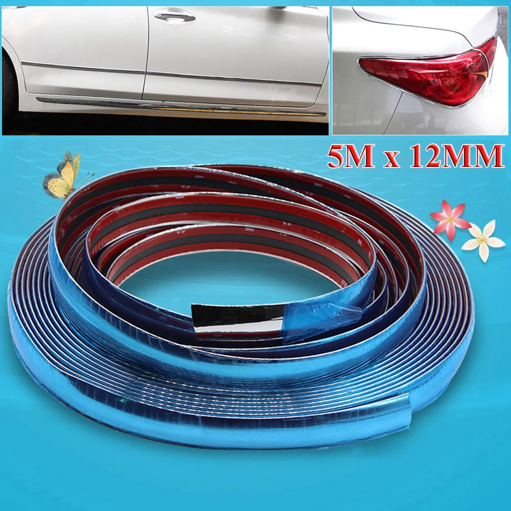 

Chrome Moulding Trim Car Bumper Strip Door Protector Stickers Strip Bumper Grill Car Anti-collision Tape Door Edge Guard Plate