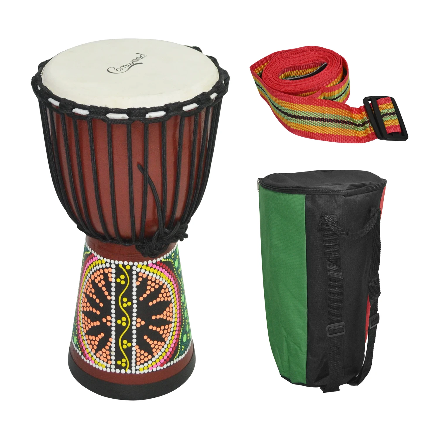 Деревянный Африканский барабан Camwood 8/10/12 дюймов Djembe ударный музыкальный