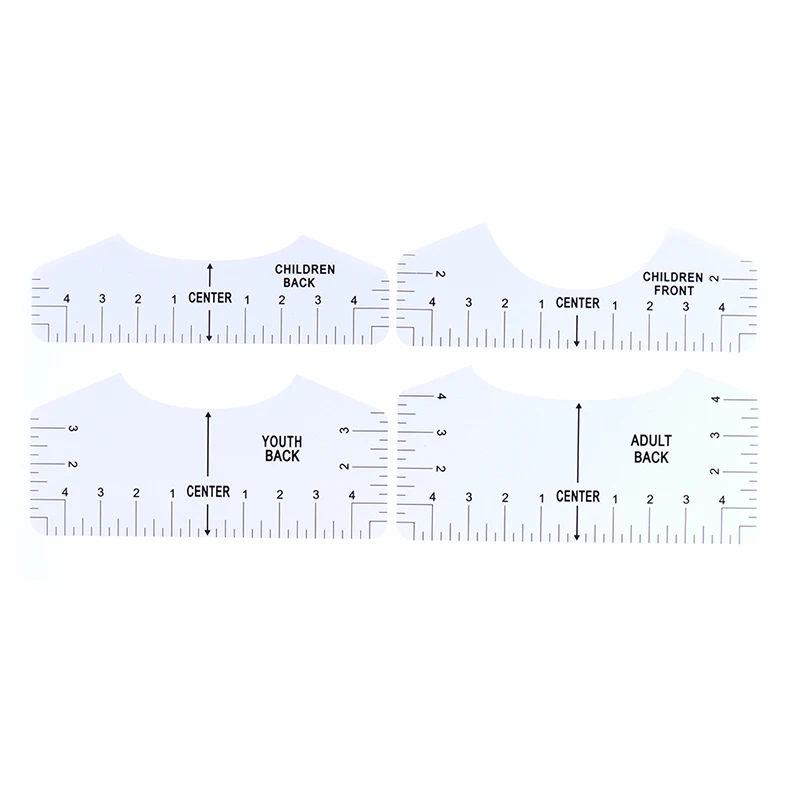 

8 Pcs T-shirt Ruler Guide V Neck Alignment Tool To Center Designs Measurement