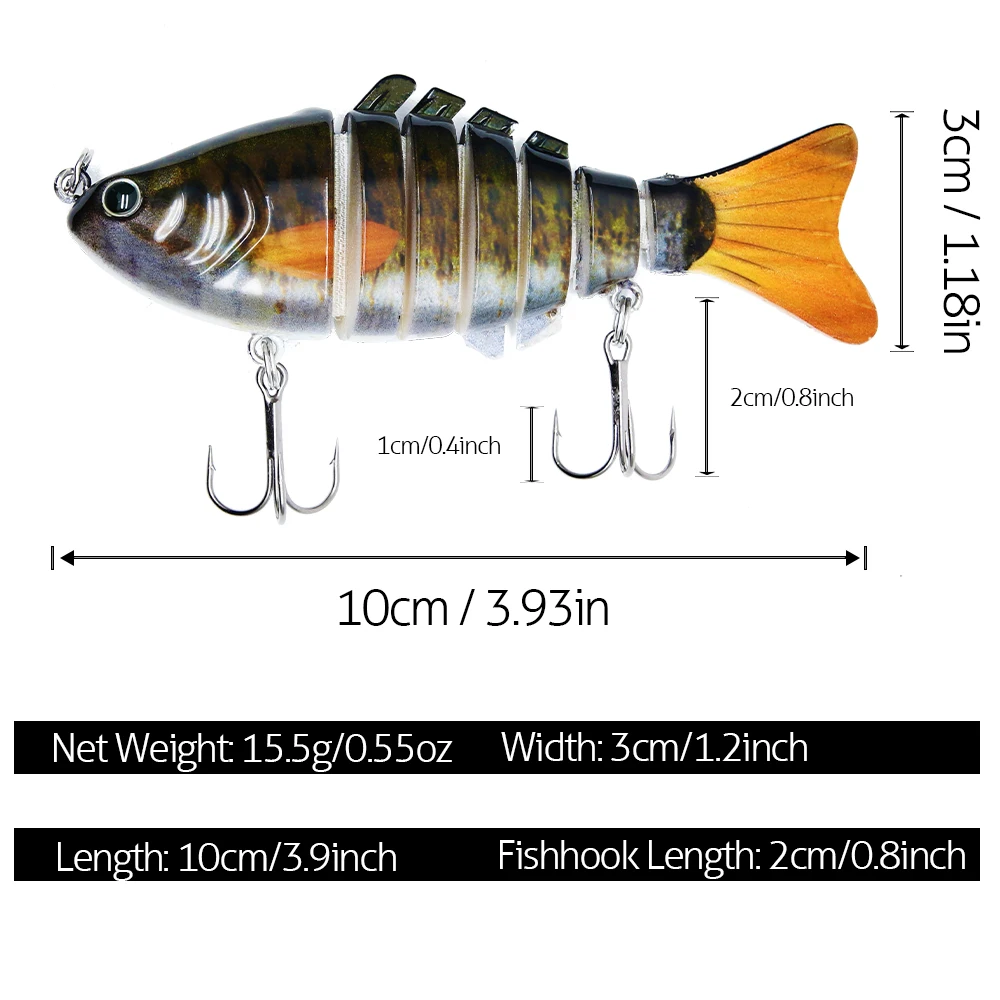 

5PCS Fishing Lures Heavy-Duty Metal Multi Jointed Swim Saltwater Bass Catfish Pike Muskie Large Fish Fishing Segmented Lure Kit
