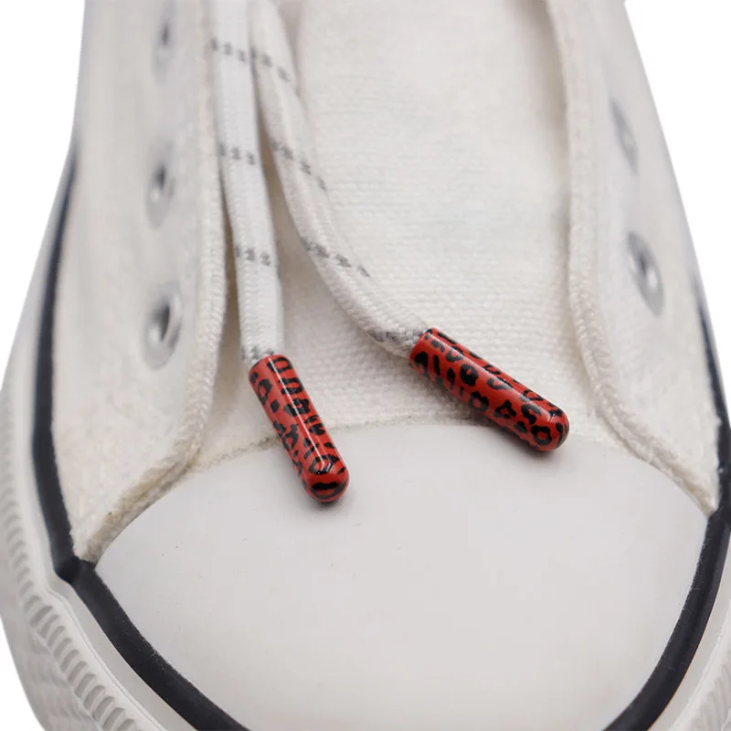 

Weiou Lace Metal Aglets 1.9CM*5MM Persimmon Red High Quality Sneaker Lace Premium Tips Leopard Pattern Shoelace Ends наконечники