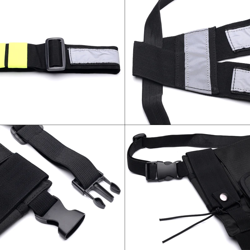 Green Tactical Harness Front Pack Bag Case Pouch Carry Holster for Kenwood Motorola TYT Baofeng Walkie Talkie Vest Rig Chest Bag