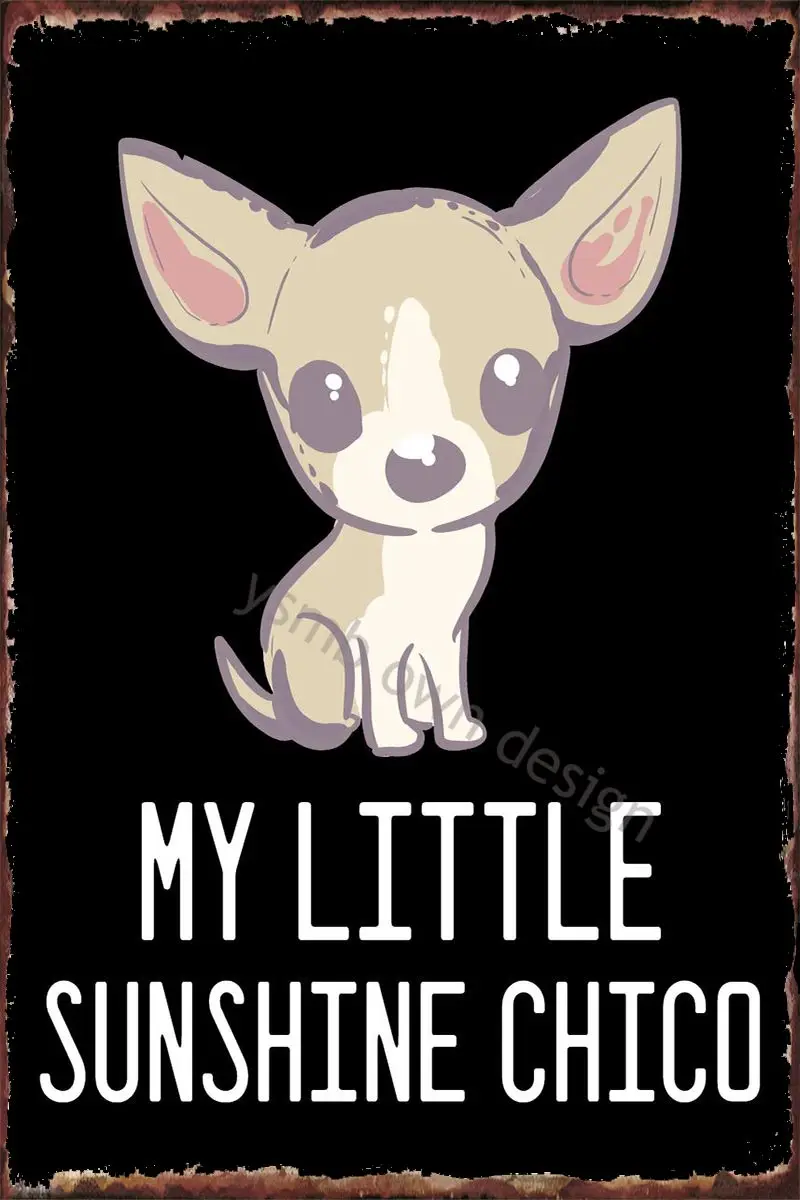 

Жестяная Табличка для влюбленных домашних животных Чихуахуа Чика Оловянная табличка Настенный декор Ретро винтажный металлический знак д...