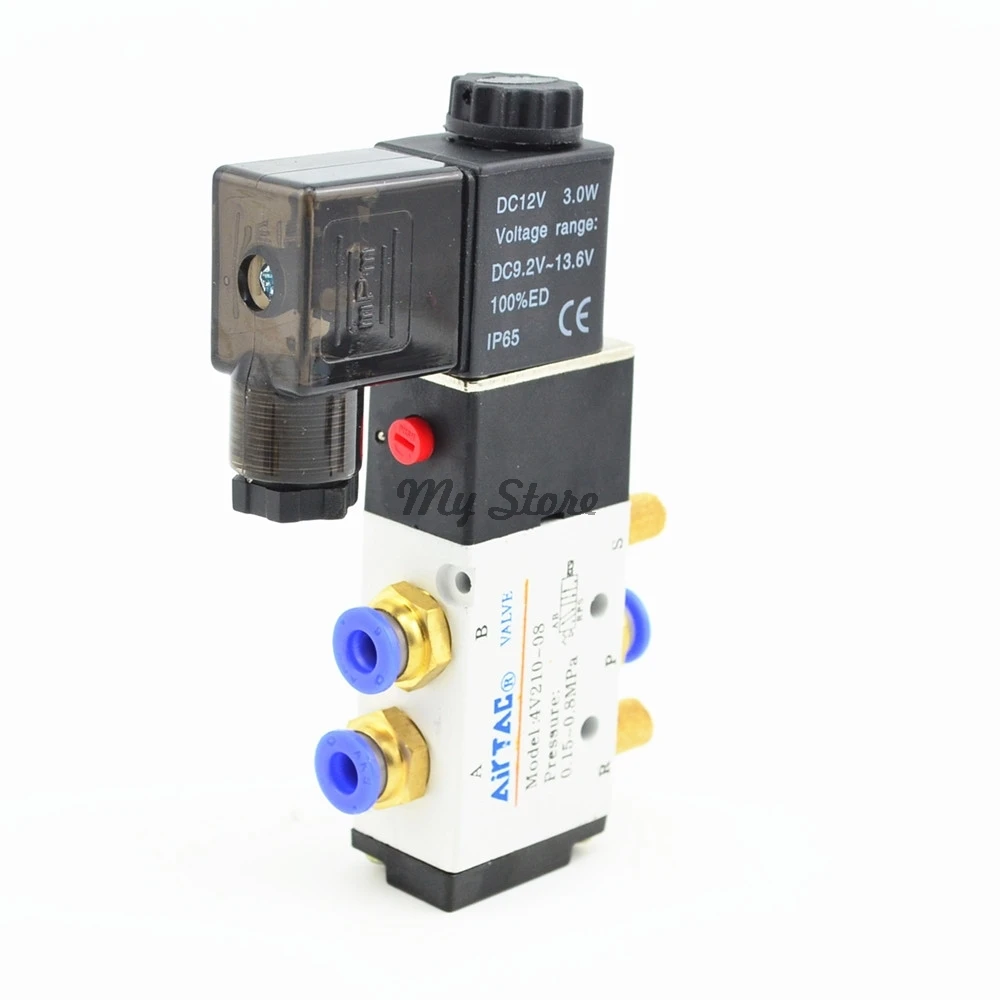 5 способ 2 положения Соленоидный клапан с 6 мм фитинг 4V210 08 DC24V DC12V AC110V