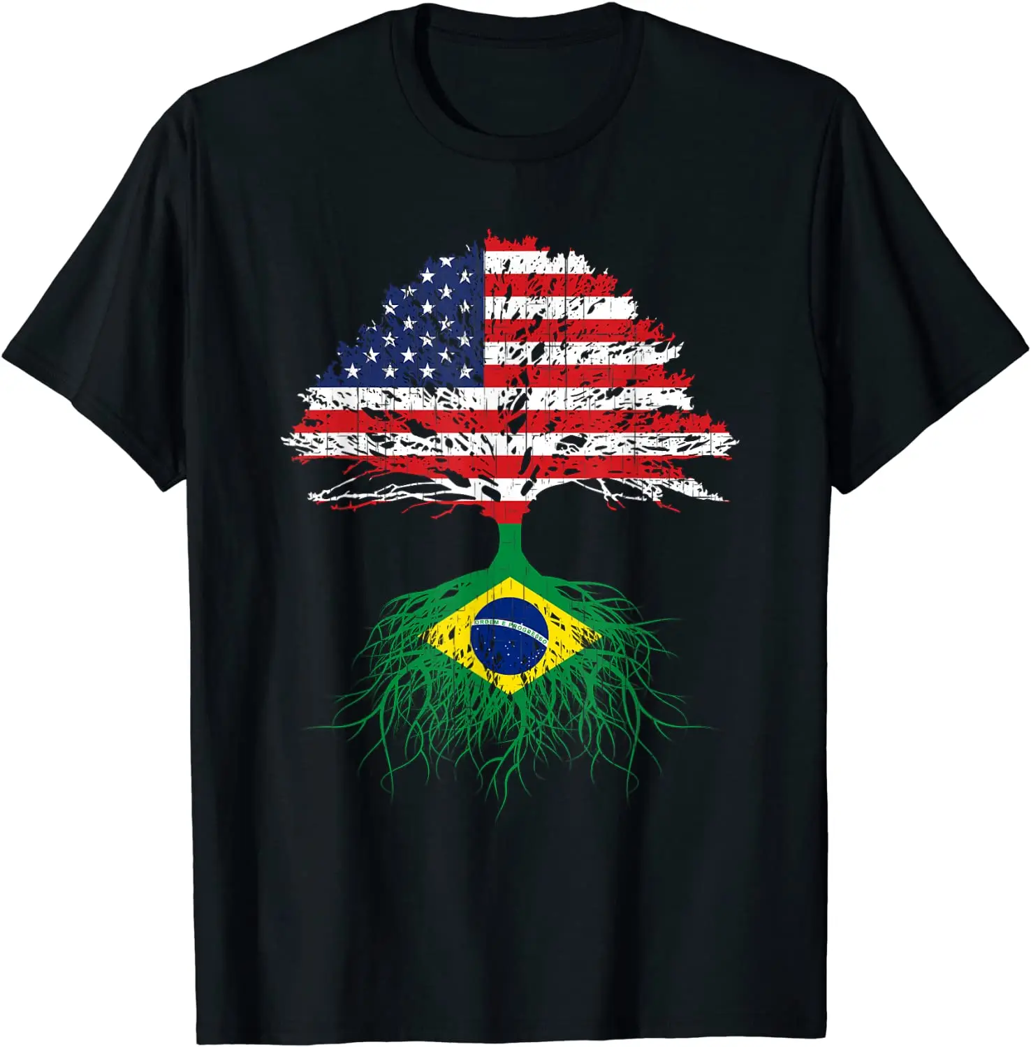 

Brazil Brasil Roots American Grown Shirt for Men Short O-Neck Harajuku Shirts