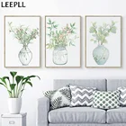 Ботанические зеленые растения, ваза, красные фрукты для гостиной, постер, Картина на холсте, Скандинавский современный настенный Рисунок, домашний декор