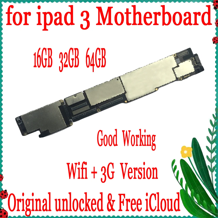 

Full Unlocked For ipad 3 Motherboard with full chips,100% Original for ipad 3 Logic board,Wifi Version&Wifi+3G Version Good Test