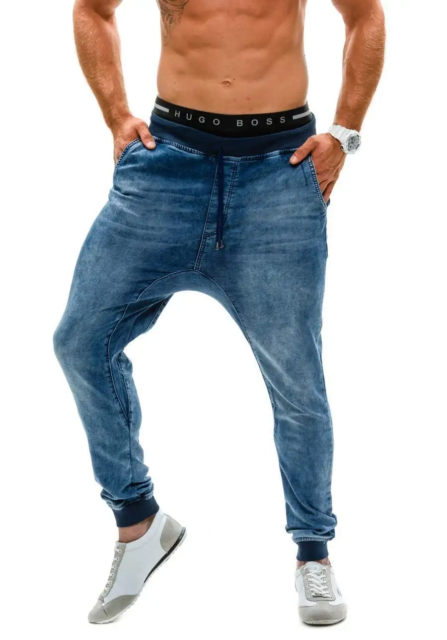 Мужские джинсовые длинные брюки 2020 эластичные мужские джинсы свободные синие со