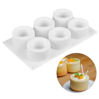 6 holes pudding mold 3d silicone molds for art cake dessert round cupcake mould diy homemade baking tools