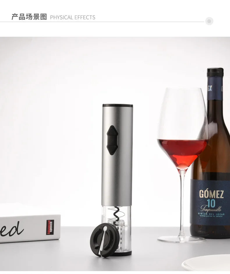 

Electric Wine Opener,Battery Cordless Stainless Steel Automatic Corkscrew Wine Opener with Foil Cutter Base, Cork Remover