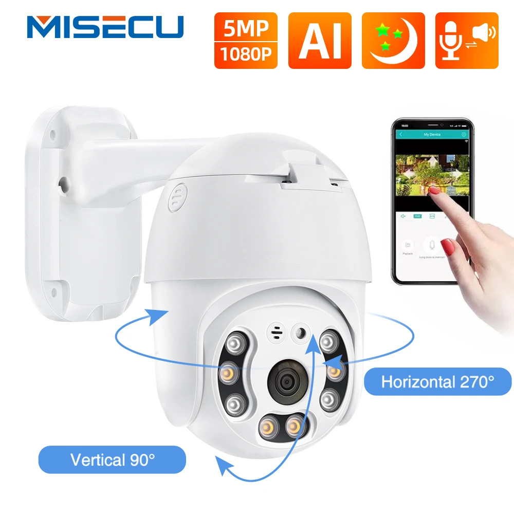 IP камера MISECU 5 Мп 1080P PTZ с поддержкой TF карты|Камеры видеонаблюдения| |