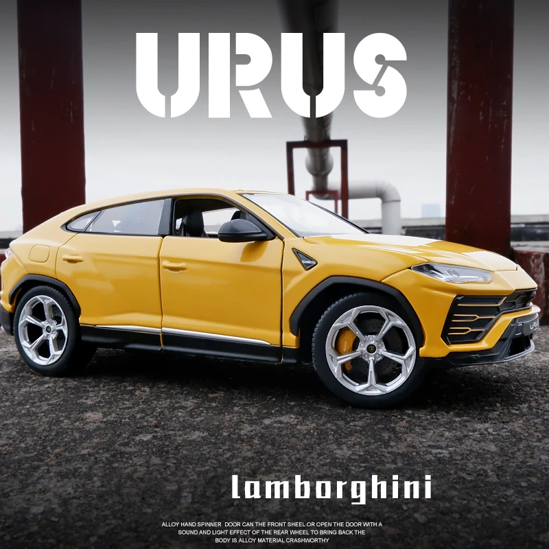 Welly 1:24 Lamborghini Urus SUV желтый внедорожные моделирование автомобиля брелок для