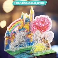 childrens puzzle diy three dimensional puzzle diamond painting unicorn princess angel castle diamond painting christmas gift