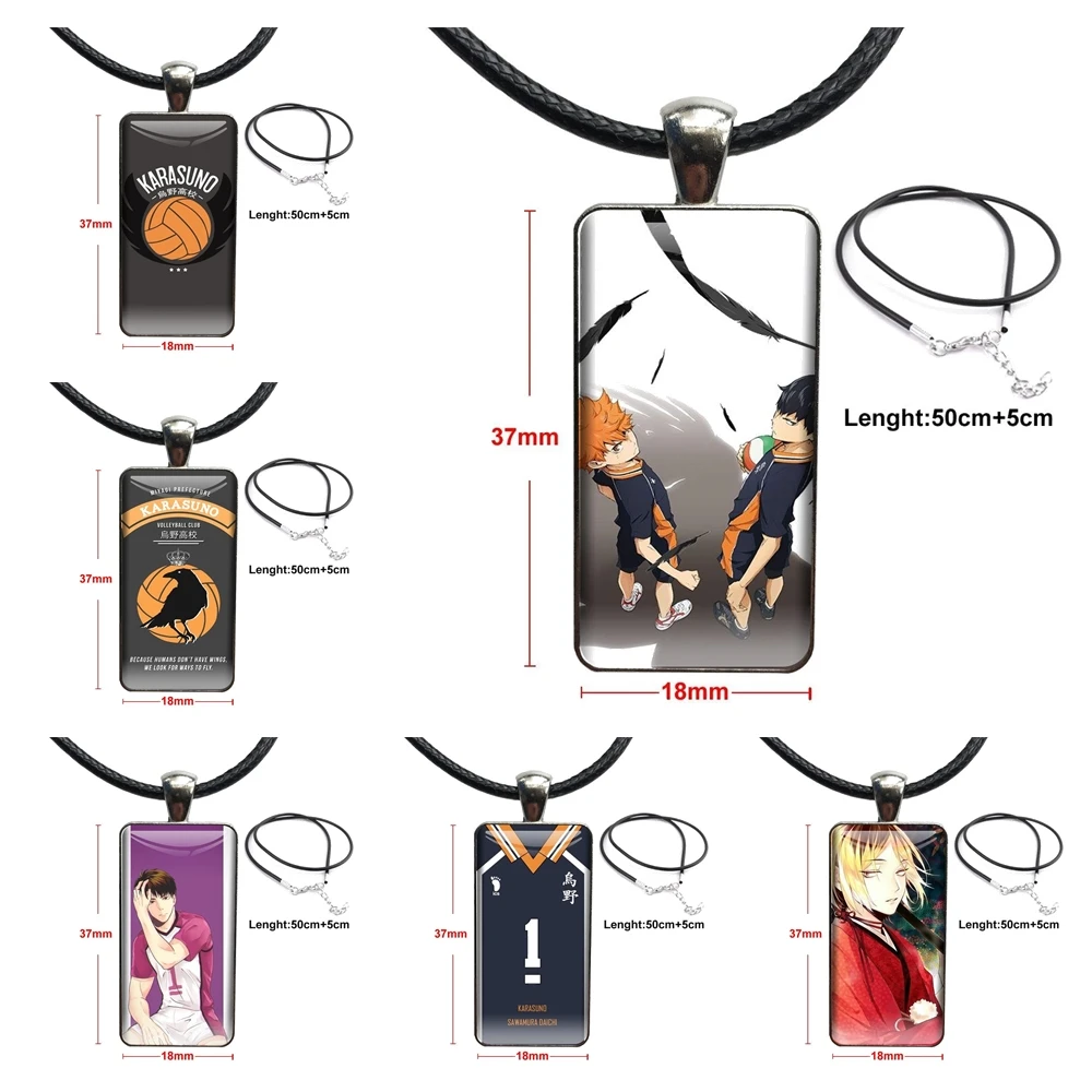 Kiyoko Shimizu Haikyuu For Women Party Gift Good Quality Glass Pendant Necklace Handmade Half Rectangle |