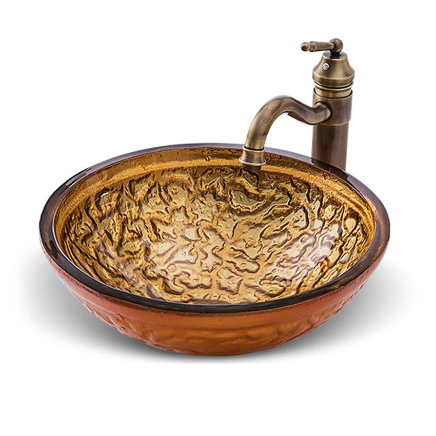 Умывальник из закаленного стекла для ванной комнаты с краном | Обустройство дома