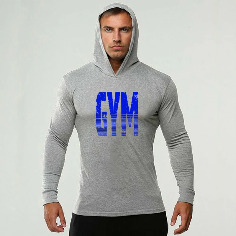 

Workout Solid Casual Men Breathable Sports Long Sleeve Tshirt Fashion Brand Cotton Bodybuilding Tshirt Men Gyms Sleeve Fitness