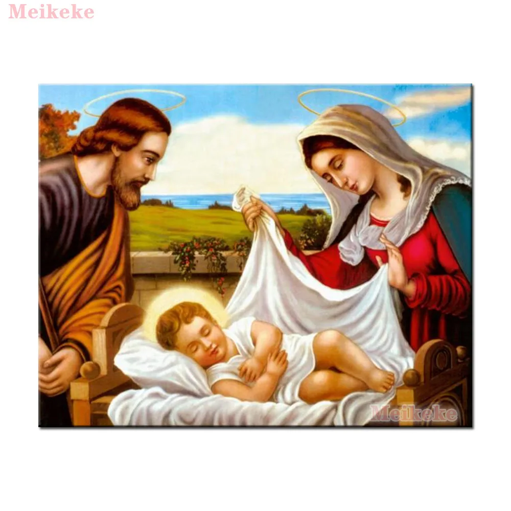 

Home Decor 5D DIY Diamond Painting Jesus Full Square Round Diamond Embroidery Religious Figures Picture Of Rhinestone Mosaic