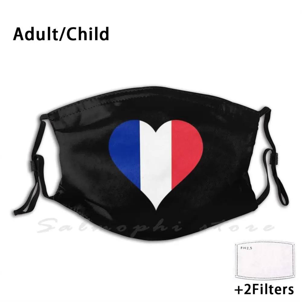 

Mask France - Heart France Heart Blue White Red Frenchman French Flag