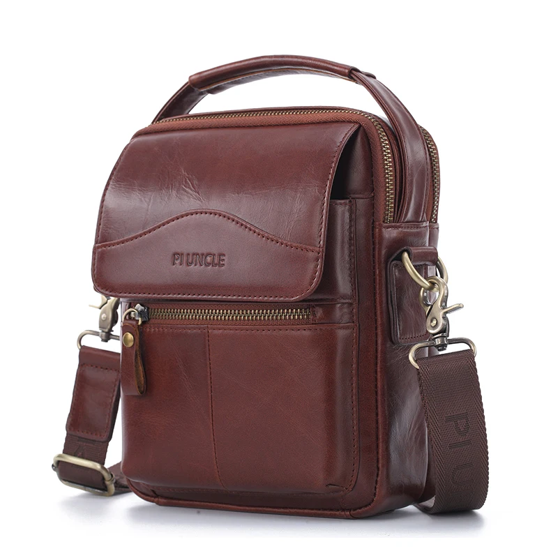 Сумка на плечо мужская из натуральной кожи саквояж кросс боди воловьей в стиле