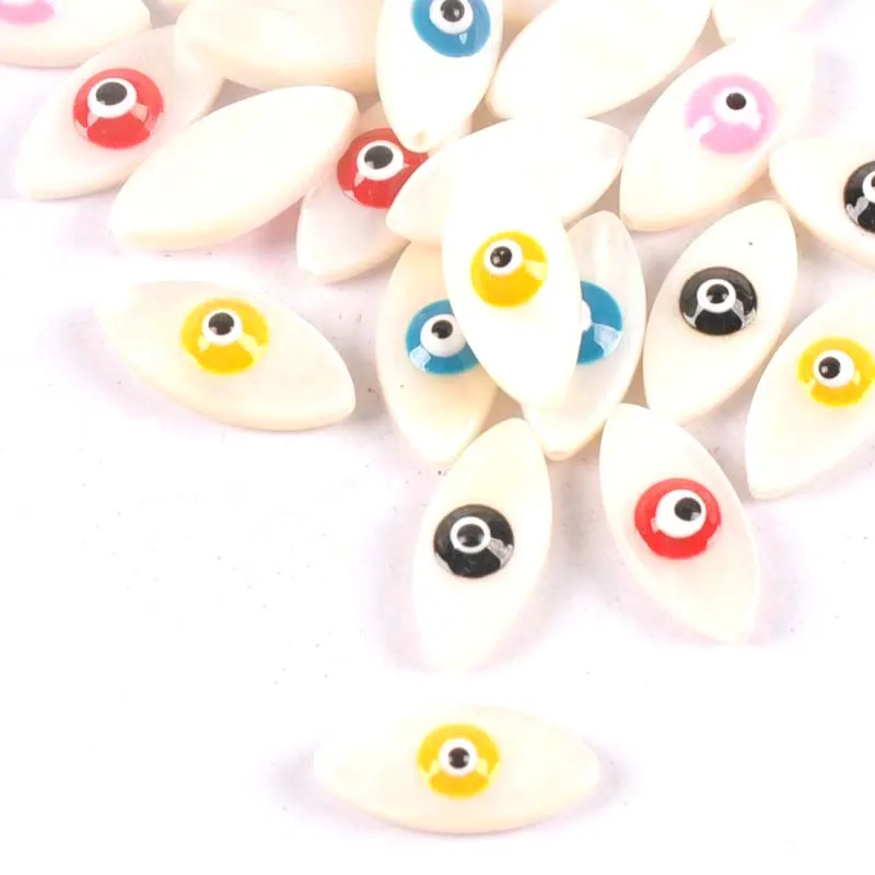 10 шт. природные ракушки Дьявола Глаз россыпью цветные перламутровые Эллипсы