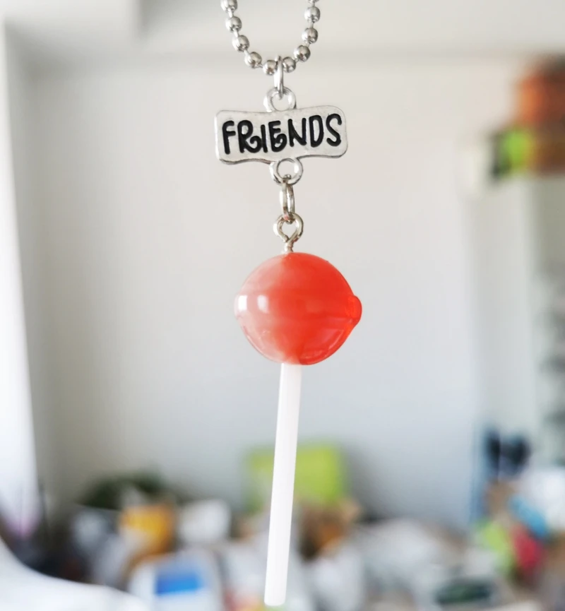 Ожерелье лучшие друзья из прозрачной смолы 2 шт./компл. ожерелье в виде леденца