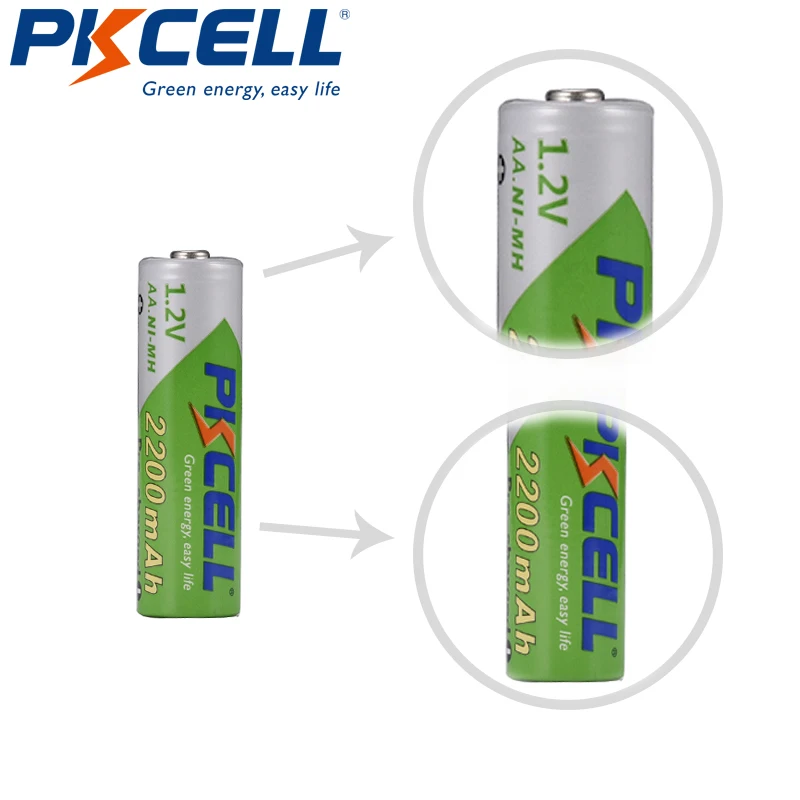 

10PCS PKCELL AA 2200MAH battery 1.2V NIMH aa Rechargeable Batteries 2A precharge LSD Batteries Ni-MH for Camera toys