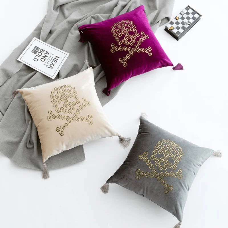 Роскошный дизайнерский Бархатный Чехол для подушки черная наволочка чехол