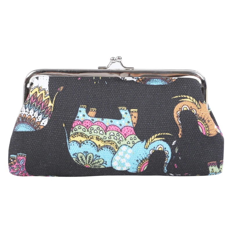 Длинный Мини Женский кошелек с принтом слонов из мультфильма винтажная сумка для