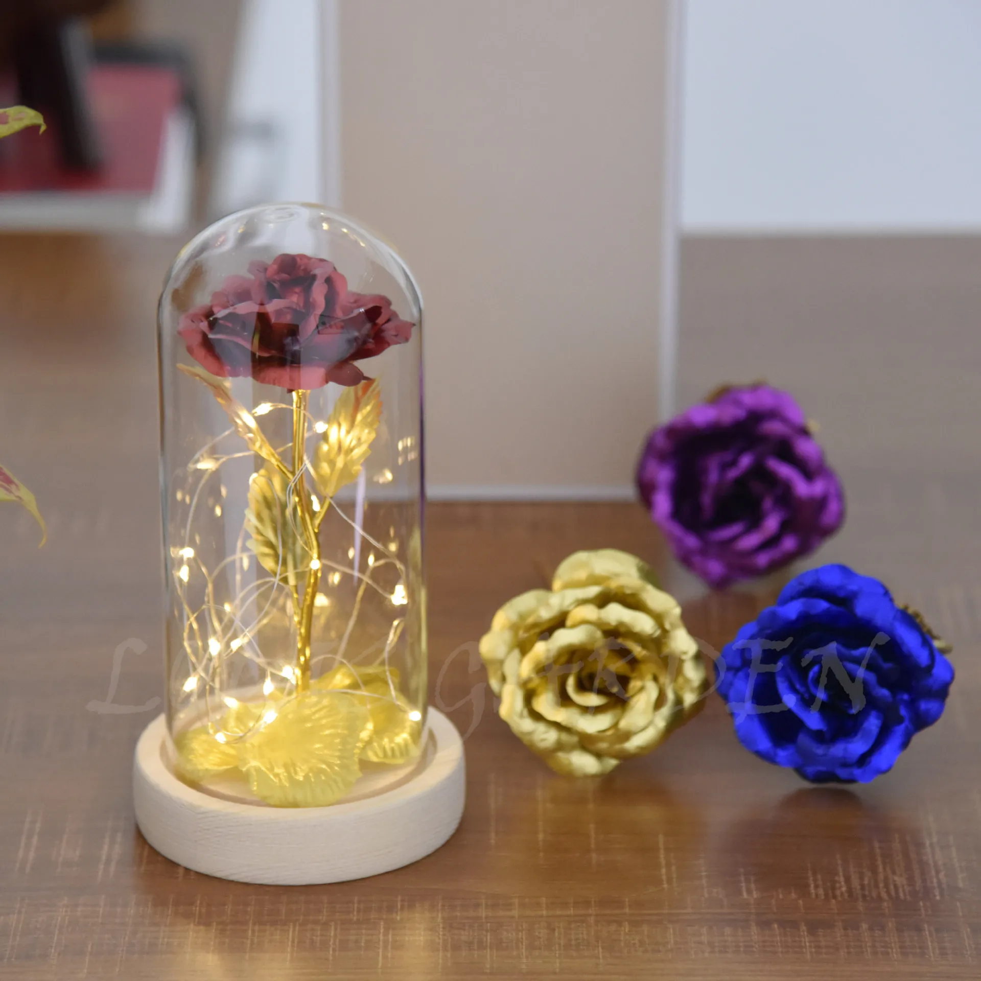 Красота и чудовище Роза романтические подарки на день Святого Валентина вечное сохранение Роза в стеклянном куполе подарок на день рождения свадебный подарок