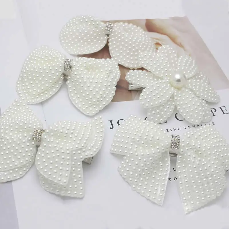 

1Set Handmade Pearls Hair Clips Pin for Women Fashion Geometric Flower Barrettes Headwear Girls Sweet Hairpins Hair Accessorie