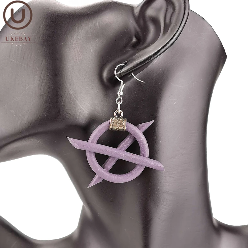 

UKEBAY Steering Wheel Shape Drop Earrings For Women Purple Jewelry Earrings Gift Girl Designer Handmade Strange Ear Accessories