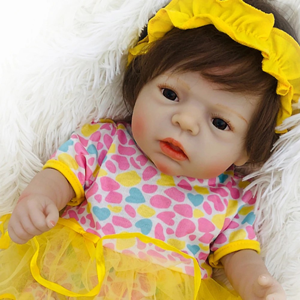 

22-дюймовая кукла-Реборн, полностью силиконовая виниловая кукла-Реборн, яркая Детская кукла, подарки на день ребенка