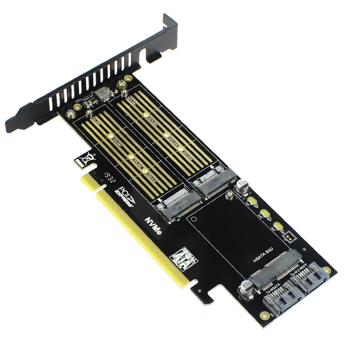 M.2 для NVMe SSD NGFF PCIE 3 0 X16 адаптер M ключ B Ключ mSATA PCI Express m2 AHCI 3in 1 переходная карта|Платы