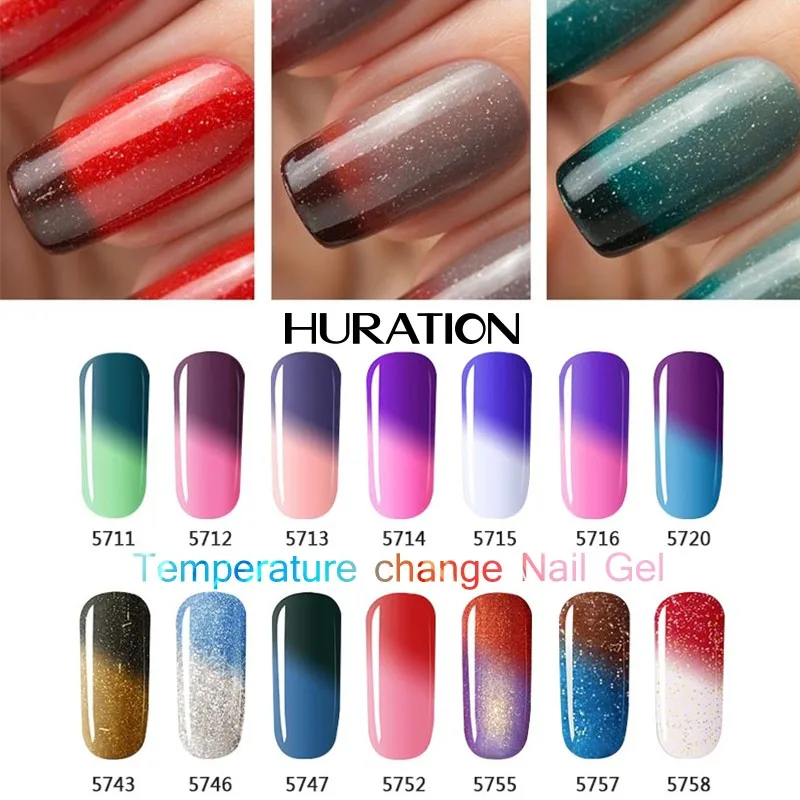 Huration температура сменить гель 7 мл термальный цвет ногтей изменение