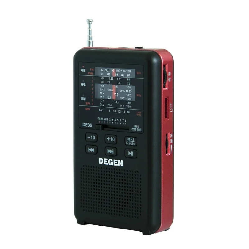 Цифровой радиоприемник Degen DE36 портативное радио с поддержкой DSP FM/MW/SW TF-карт